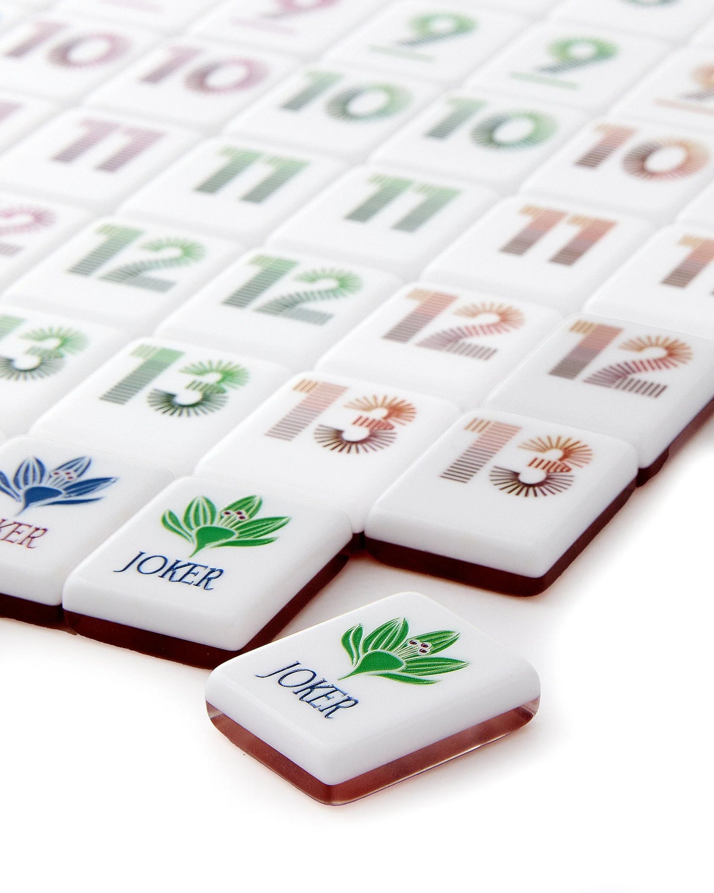 Oh My Mahjong Heritage Rummi tile set close up of flower joker tile