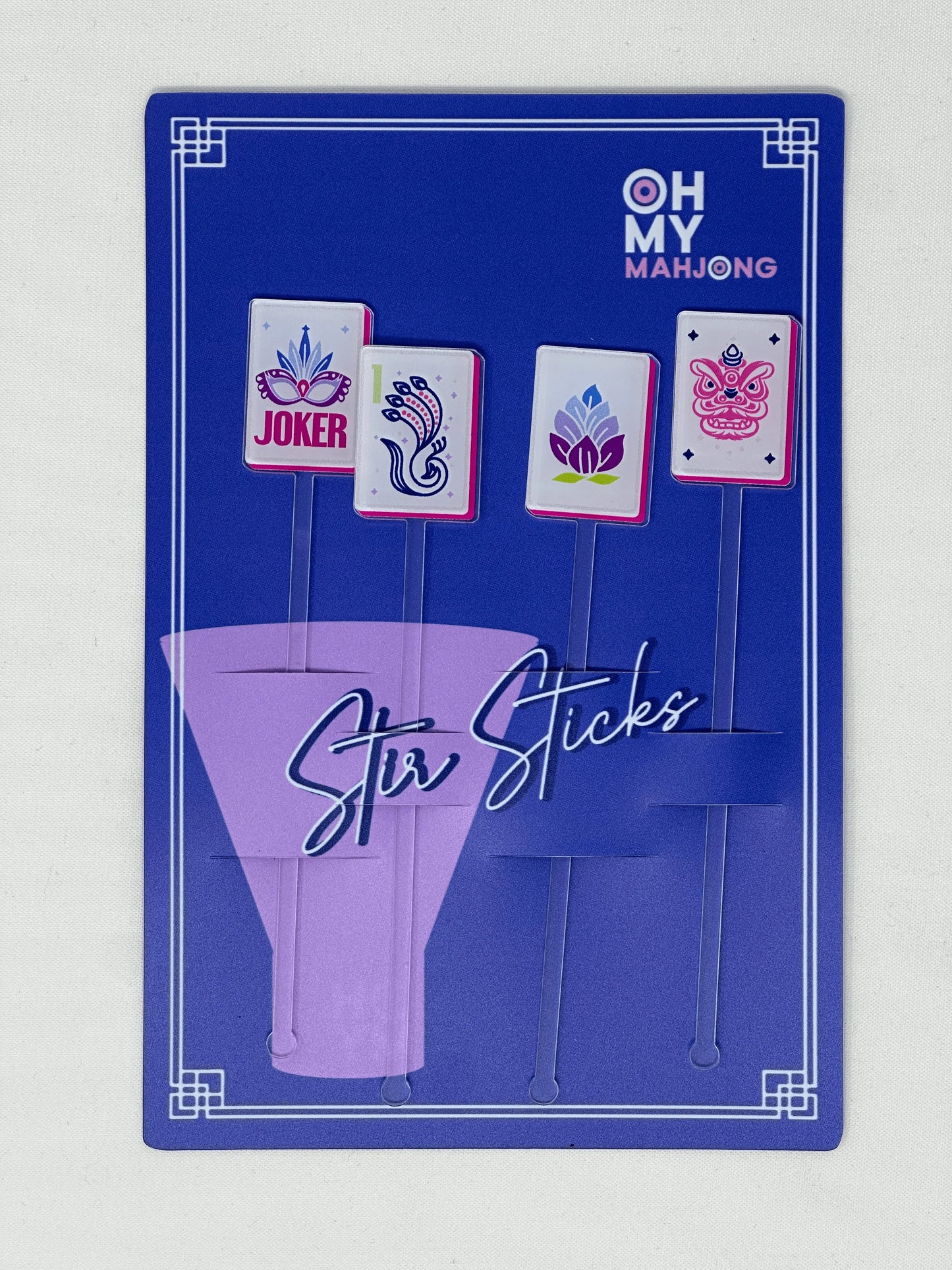 MAHJONG TILES : Acrylic Cocktail Stir Sticks