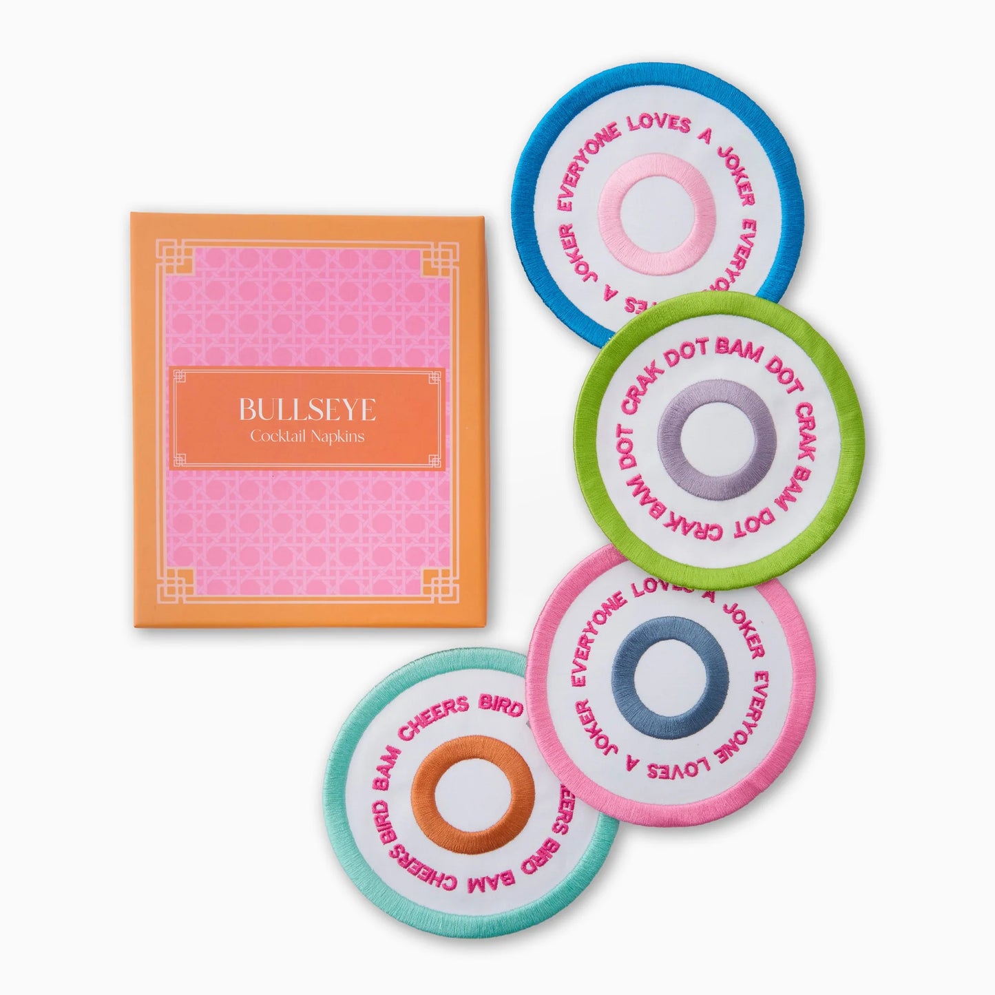 BULLSEYE : Embroidered Cocktail Napkins