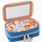 Oh My Mahjong Orange Rummi tile set in storage bag with tasseled zipper