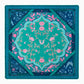 Oh My Mahjong Esme  instructional mahjong mat in emerald green, teal, navy blue floral and animal print pattern