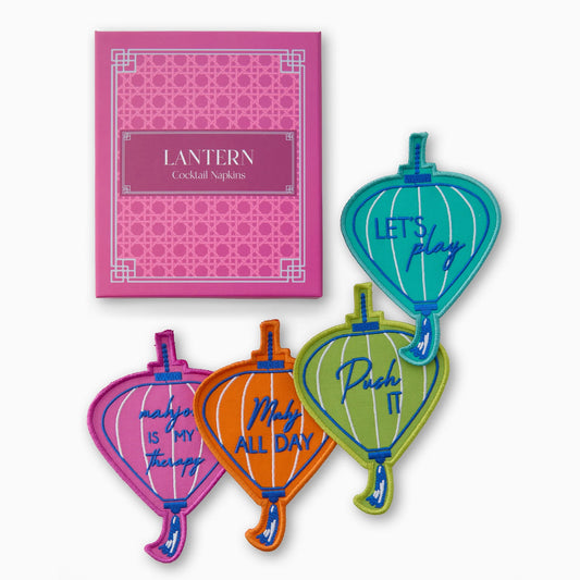 LANTERN : Embroidered Cocktail Napkins