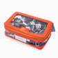 Oh My Mahjong stacking tile storage bag in orange with floral pattern interior with tasseled zipper with Gemma mahjong tiles