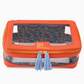 Oh My Mahjong stacking tile storage bag in orange with floral pattern interior with tasseled zipper