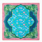 Oh My Mahjong Serengeti instructional mahjong mat with jungle green pattern with zebras and antelope and tiger floral pattern in teal