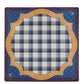 Oh My Mahjong Astor  instructional mahjong mat in blue, burgundy and mustard with plaid pattern